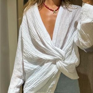 Massimo Dutti sizeS Elegant White Wrap Top